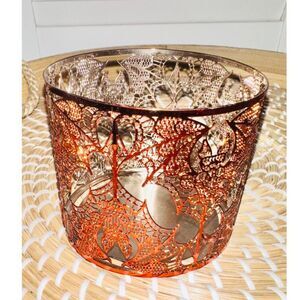 Halloween Candle Holder Bath & Body Works Orange Shiny Bats Cobwebs